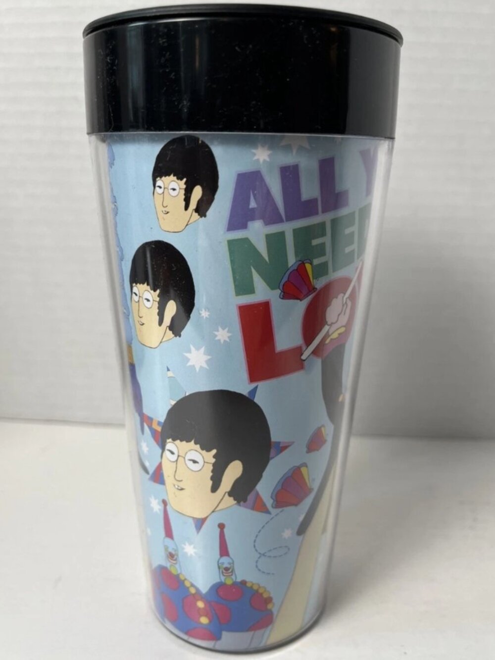 The Beatles Yellow Submarine Travel Mug 16oz Vandor NWT All You Need Is Love